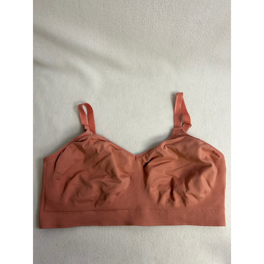 Comfort Core Fruit of the Loom Womens 4XL Terracotta Ribbed Wireless Bralette